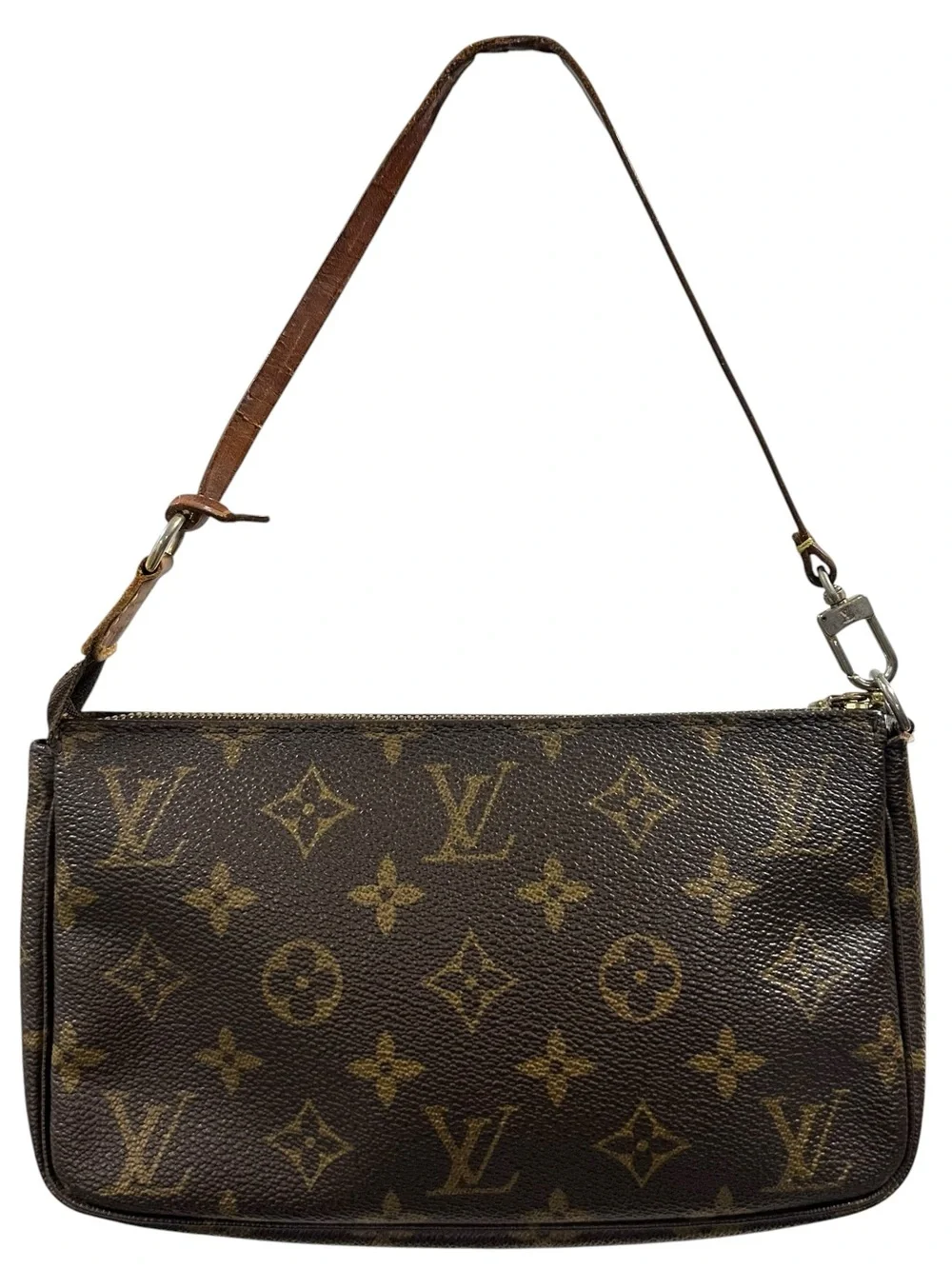 Louis Vuitton Monogram Canvas & Vachetta Leather Pochette Mini Bag with Dust Bag